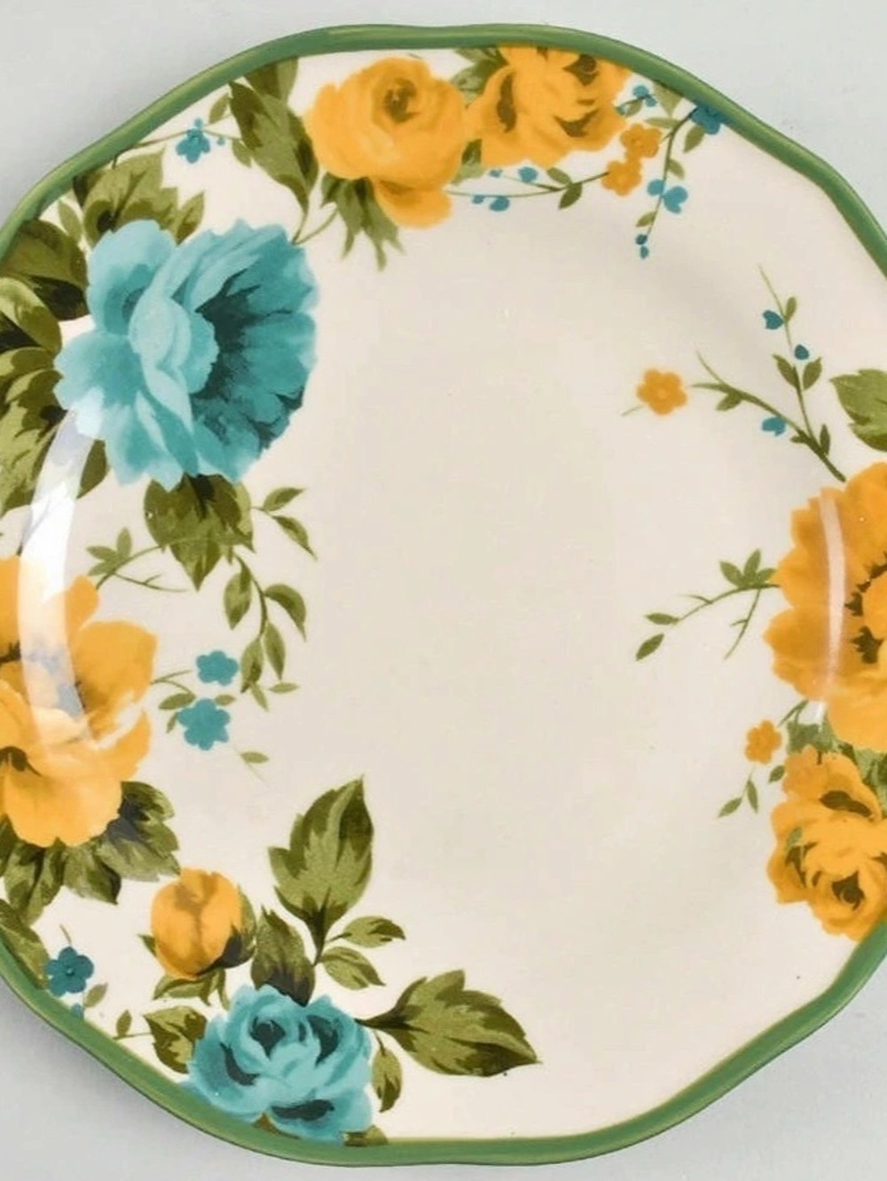 The Pioneer Woman Vintage Floral Salad Plate White & Green